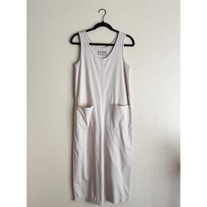 Everlane Cream Grey Sleeveless Patch Pocket Wide Leg Jumpsuit Small Norm Casual